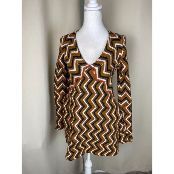 Free People Chevron Knit Mini Dress – Size M - Picture 1 of 6